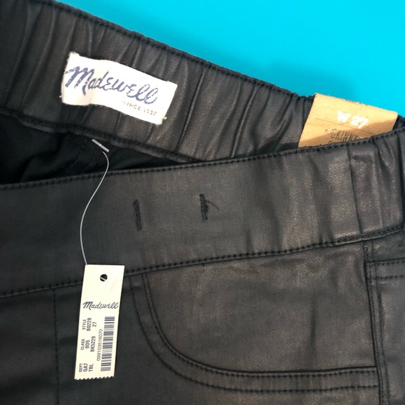 NWT Madewell Skinny Skinny Coated Black pant - Picture 6 of 6
